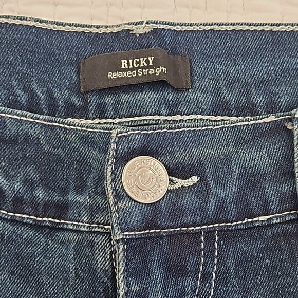 True Religion Ricky Jeans Men's 36x34 Med Wash Relaxed Straight Leg NEW NWT - Picture 10 of 16